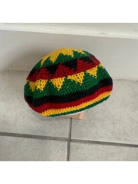 Handmade Crochet Rasta Beanie Hat Reggae Rastafari Unisex